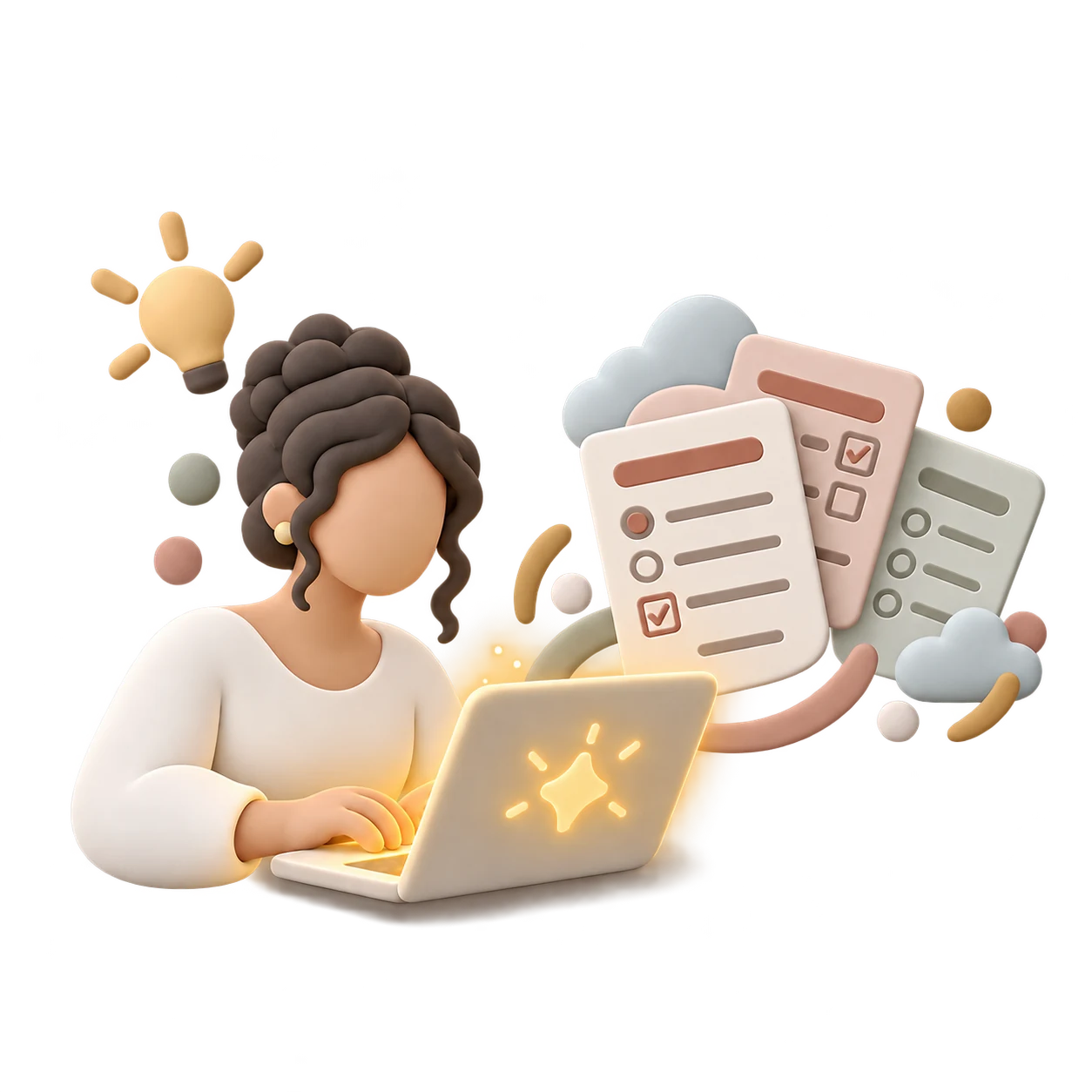 A person turns an idea into survey questionnaires with AI